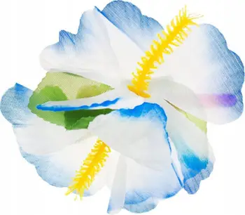 Kapëse flokësh GoDan Large Hawaiian, 12 cm, me lule, bardh e kaltër