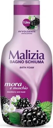 Shkumë banje Malizia Mora e Muschio, 1000ml, aromë manaferre dhe musk
