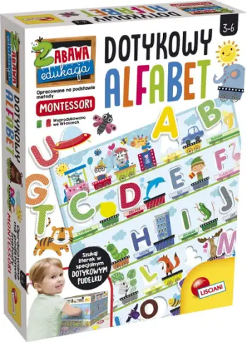 Lojë edukative Lisciani Montessori Tactile Alphabet, alfabet prekës, 3D