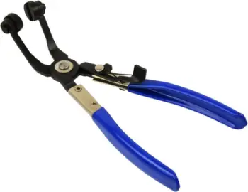 Pinca për kapëse shtrënguese, 220mm, kokë e anuar, doreza ergonomike