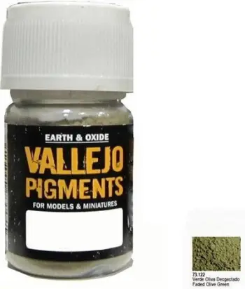 Pigment pluhur Vallejo AV 73122, Faded Olive Green, për modelizëm