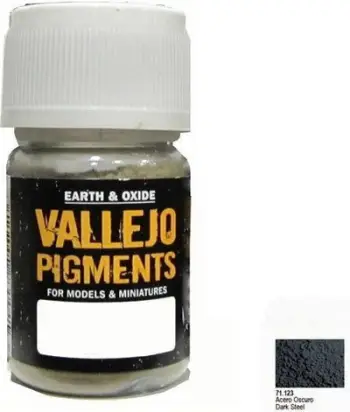 Pigment modelizmi Vallejo AV Pigments 73123, Dark Steel, gri e errët