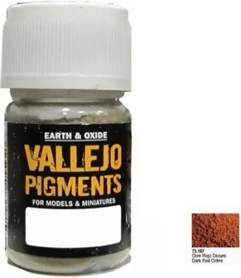 Pigment modelimi Vallejo 73107, Dark Red Ochre, për weathering, i kuq okër