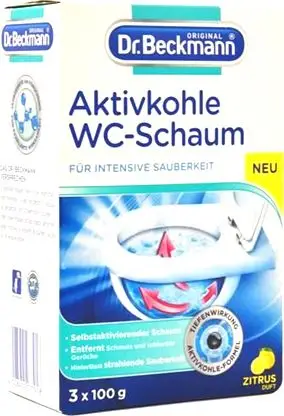 Shkumë tualeti Dr. Beckmann Activated Carbon, vetë-aktive, 9x100 g