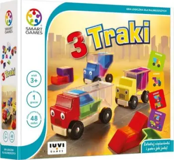 Lojë edukative logjike SmartGames 3 Trucks, puzzle me kamionë, shumëngjyrëshe