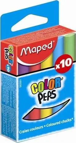 Shkumësa me ngjyra Maped DS 10 Chalk, set, shumëngjyrëshe