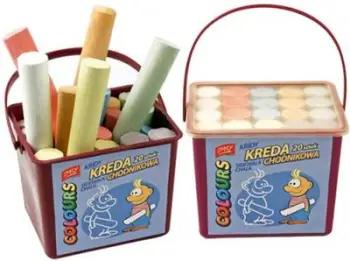 Shkumsa ngjyrash për trotuar Easy Stationery, set 20 copë, shumëngjyrëshe
