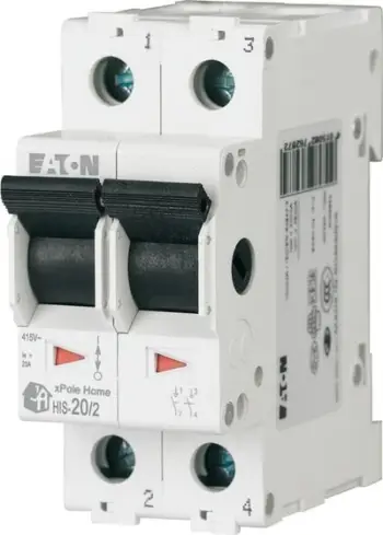 Shkyçës modular Eaton HIS-20/2 167343, 20A, 2 pole, gri