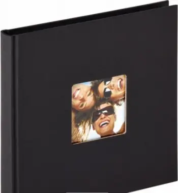 Album fotografik Walther Design Fun, 18 × 18 cm, 30 fletë të zeza, i zi