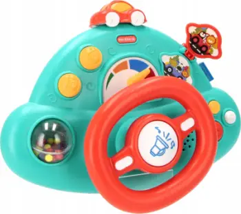 Lojë timon interaktiv Bam Bam Musical Steering Wheel 2192E-45, me tinguj muzikorë, shumëngjyrësh