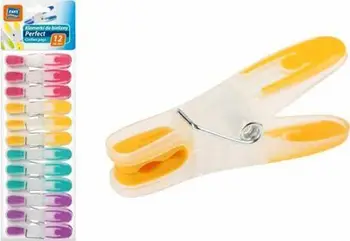 Pinca rrobash Ravi Perfect, set 12 copë, 7 cm, shumëngjyrëshe