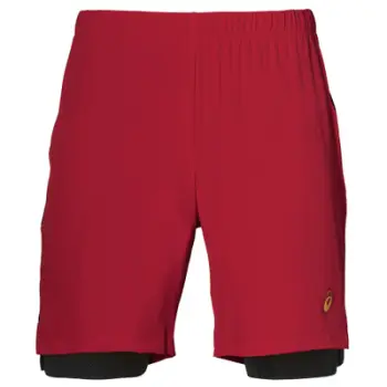 Shorce vrapimi ASICS 2 in 1 7", për meshkuj, të zinj