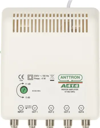 Amplifikator antene Telmor WSS-412R, 4 dalje, kanal kthimi, gri