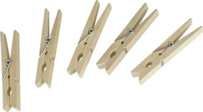 Kapëse rrobash Wenko, dru natyral 7 cm, set 50 copë - 2