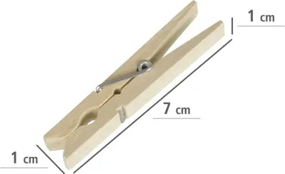 Kapëse rrobash Wenko, dru natyral 7 cm, set 50 copë - 3