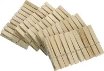 Kapëse rrobash Wenko, dru natyral 7 cm, set 50 copë