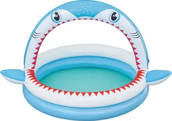 Pishinë lodër për fëmijë Bestway Sharktastic Shark, me sprinkler uji, e fryrë, shumëngjyrëshe