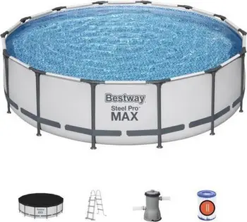 Pishinë mbi tokë Bestway Steel Pro MAX 56950, rrethore 427x107cm, gri