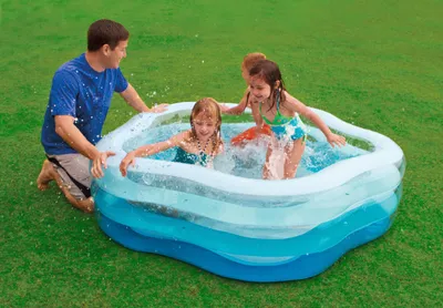 Pishinë e fryrë Intex Inflatable Pool 56495, 185x180cm, blu - 2