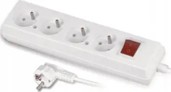Shpërndarës elektrik Volteo me 4 dalje, 3 m, i bardhë