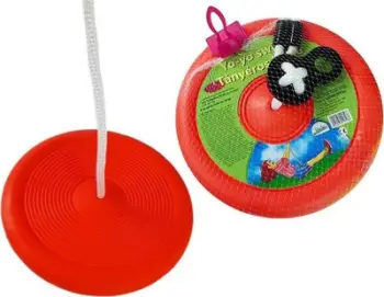 Luhatëse kopshti LeanToys Sport Swing Round Plate 423, e rregullueshme, për fëmijë, e kuqe