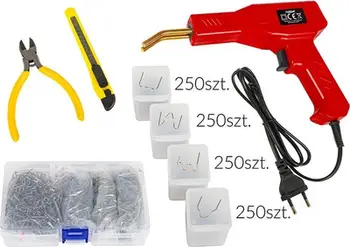 Aparat saldimi plastike XTREME 53-076, 100W, set me 1000 kapëse, i zi