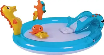 Pishinë fryrëse SunClub Water Pool Playground, 200 x 152 x 40 cm, me rrëshqitëse dhe burim uji, shumëngjyrëshe