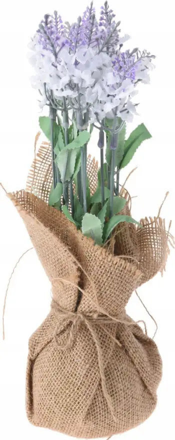 Lule artificiale Home Styling Collection Purple Lilac, në vazo jute, vjollcë