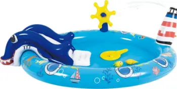 Pishinë fryrëse për fëmijë Bestway MarineLife, me rrëshqitëse, 203x152x64 cm, blu