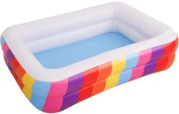 Pishinë fryrëse SunClub Rainbow, drejtkëndore 195x140x47 cm, shumëngjyrëshe