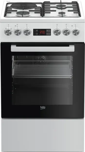 Shporet Beko FSE53320DWCS, kombinim gaz dhe elektrik, 50 cm, i bardhë