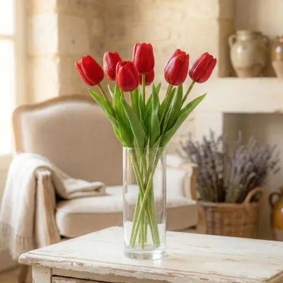 Lule artificiale Saska Garden Tulip, 31cm, tulipan, e kuqe - 5