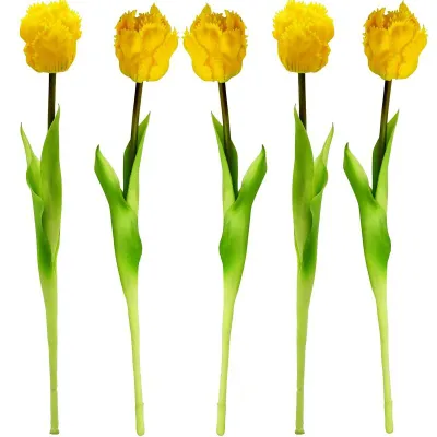 Lule artificiale Saska Garden Tulip, 38cm, dekor pranveror, e verdhë - 3