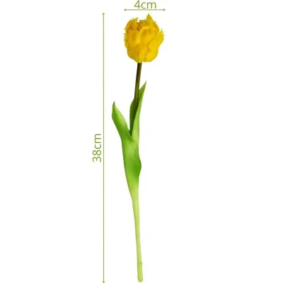 Lule artificiale Saska Garden Tulip, 38cm, dekor pranveror, e verdhë - 5