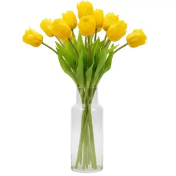 Lule artificiale Saska Garden Tulip, 38cm, dekor pranveror, e verdhë