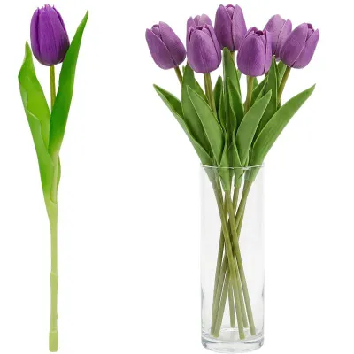 Lule artificiale Saska Purple Tulip 31cm, kërcell dekorativ, vjollcë - 1