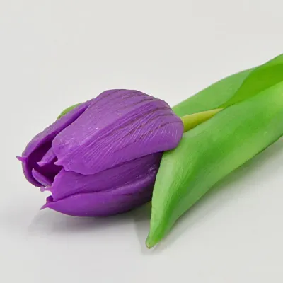 Lule artificiale Saska Purple Tulip 31cm, kërcell dekorativ, vjollcë - 3
