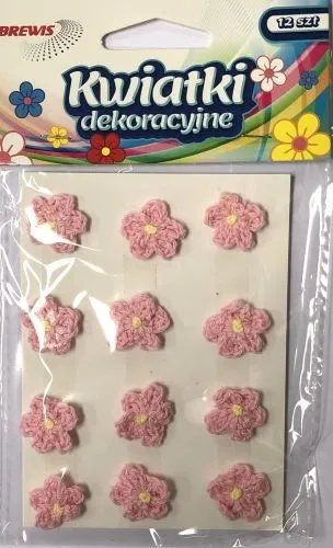Lulet dekorative Brewis, 18mm, 12 copë, rozë - 1