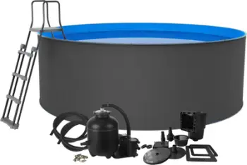 Pishinë rrethore Swim &amp; Fun Santorini Pool XL, Ø360 x 120 cm, 10800L, gri