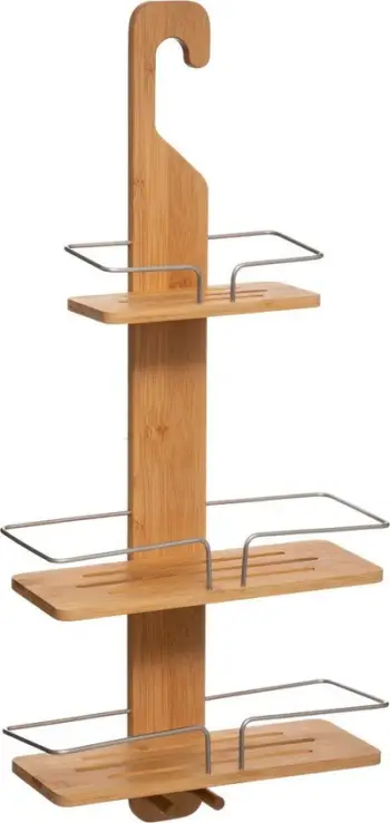 Shportë dushi 5five Hanging, 3 nivele, bambu, e kafe