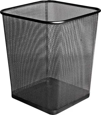 Shportë metalike katrore Basket, rrjetë metalike, 28x28x32cm, e zezë