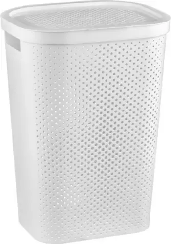 Shportë rrobash Curver Infinity, 60L, me kapak, e bardhë