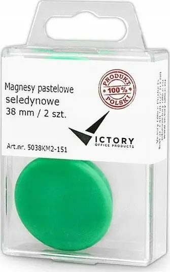 Magnet Victory Office Products 38mm 5038KM2-151, komplet 2 copë, pastel jeshile e çelët