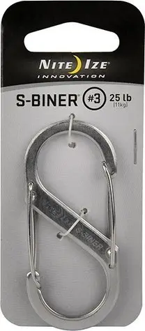 Karabinë Nite Ize S-Biner Dual #3, çelik inox, argjend