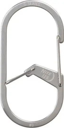 Karabinier çeliku Nite Ize G-Series Dual Chamber 3, i vogël, argjend
