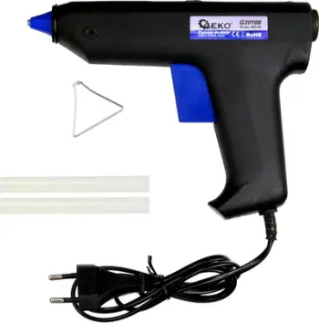 Pistoletë ngjitëse Geko Glue Gun, 80W, për shufra 11.2mm, blu