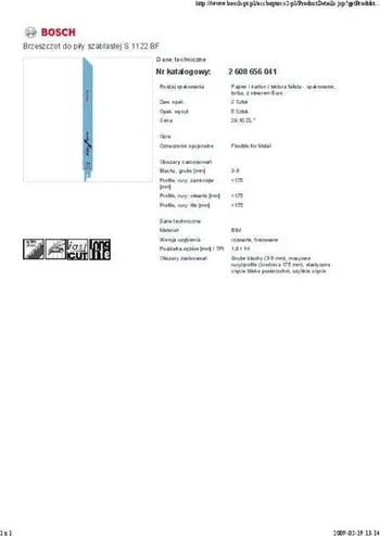 Shtiza sharruese për metal Bosch S1122BF, set 2 copë, bi metal