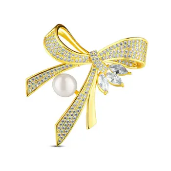 Karficë për femra JwL Luxury Pearls Bow JL0868, e argjendtë/ e artë