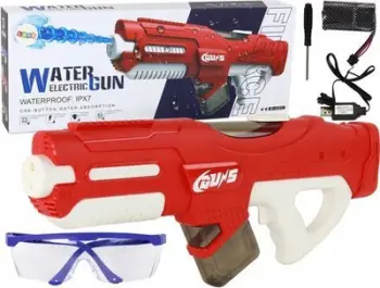 Pistoletë uji Leantoys, 750ml, elektrike, e kuqe me syze