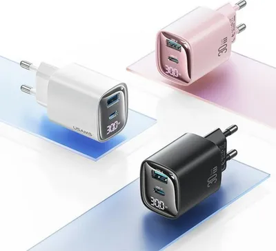 Karikues AC Usams CC229, 30W GaN, USB dhe USB C, i bardhë - 4